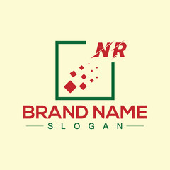 Fototapeta premium Initial monogram NR letter logo design template