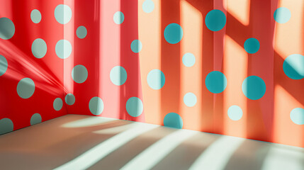 Elegantly patterned, minimalist dots in a vibrant mix of coral and aqua, styled with soft contrast for a lively and refreshing background