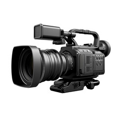 Digital slr camera. Professional Camera isolated on transparent and white background. Ideal for use in advertising. Generative ai