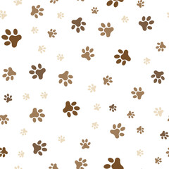 Paw pattern, Dog Paw, Cat Paw Kitten, Paw prints. Vector Seamless Wallpaper Pattern, vector  illustration