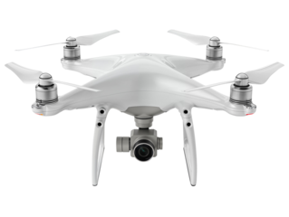 White Drone Isolated on Transparent Background