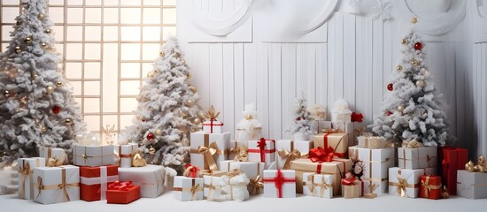 Naklejka na ściany i meble chrisms tree and gifts