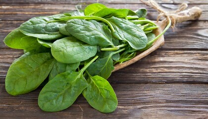 green leafs fresh spinach spinacia oleracea - obrazy, fototapety, plakaty