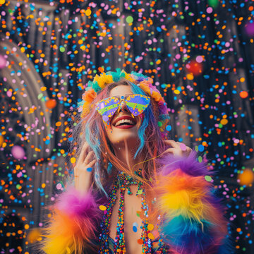 Frau beim Karneval in K&ouml;ln