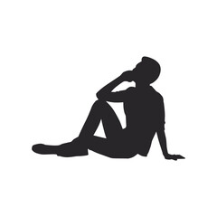 A silhouette of a thoughtful person in a relaxed pose
