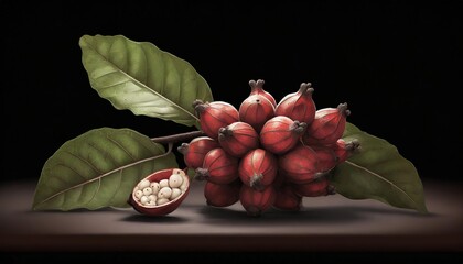 guarana isolated on transparent background old botanical illustration