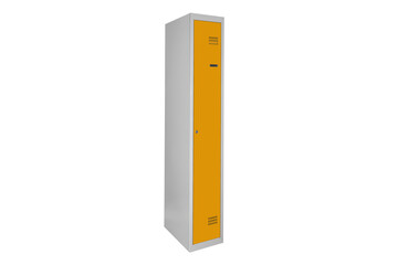 Yellow lockers for locker room. Change room metal box