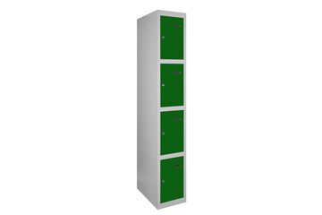 Green lockers for locker room. Change room metal box