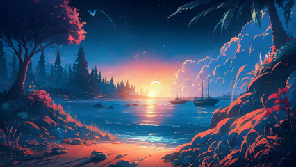 landscape with a lake