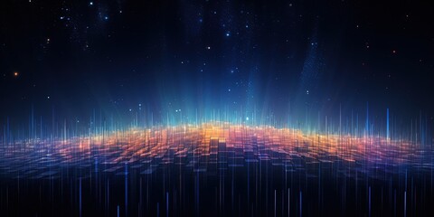 New age of data visualization. Data science and visual management design concept. Abstract background.