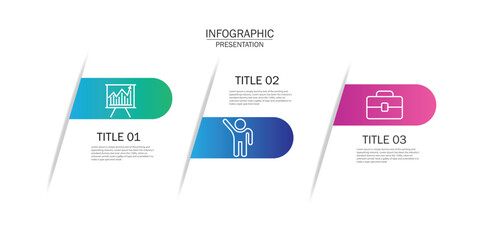 Infographics design vector and business icons with 3 options - obrazy, fototapety, plakaty