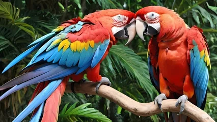 Fotobehang pair of parrots © Ehtasham