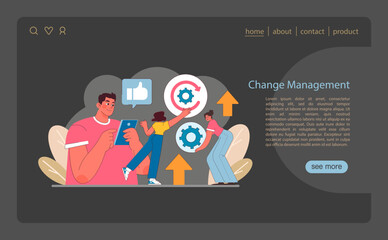 Change Management in IT project management. Visualizes the adaptation process, embracing innovation, and implementing improvements.