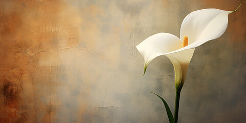 White lily on Orange Background