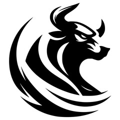 black and white bull © Koko