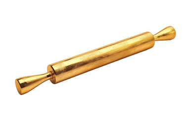 Golden Rolling Pin: A Shimmering Culinary Tool isolated on transparent Background
