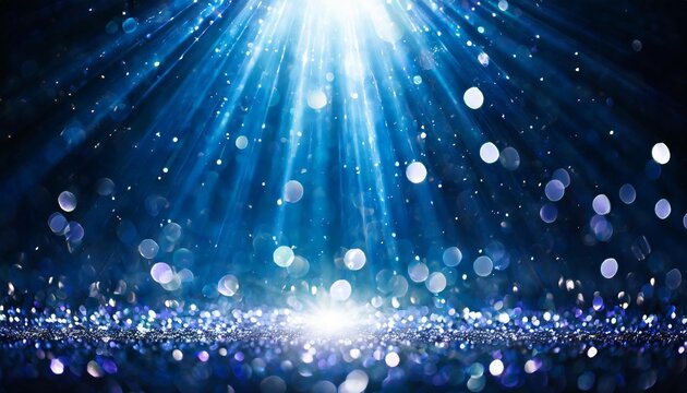dark night glitter lights show on stage with bokeh elegant lens flare abstract background dust sparks background