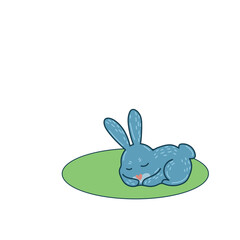 Easter Rabbit Mascot Icon. Cute Funny Easter Traditionat Egg Hunter Symbol Bunny Rabbit Doodle Illustration