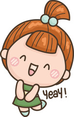 a vector of a girl full of many emotions