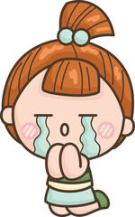 a vector of a girl full of many emotions