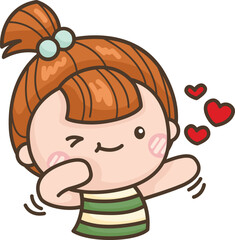 a vector of a girl full of many emotions