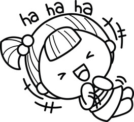 a vector of a girl fulll of many emotions in black and white coloring