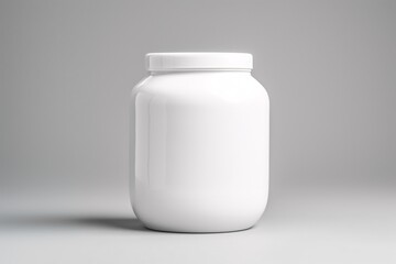a white jar with a lid