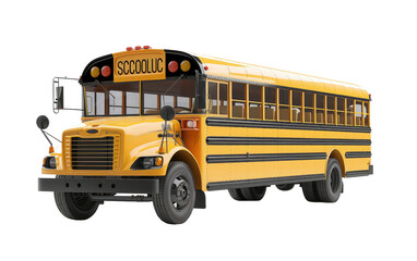 school bus isolated on transparent Background