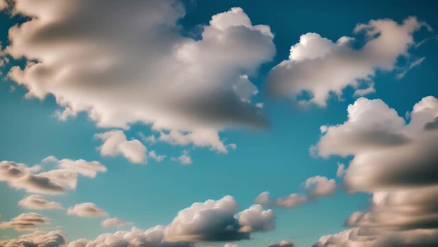 From dawn till dusk, watch the ever-changing cloudscapes glide over a deep blue sky in a 4K time-lapse video, showcasing the art of nature.

