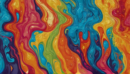 Obraz premium Abstract colorful liquid fluid flowing background. Seamless pattern wallpaper illustration background.