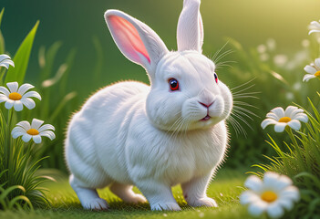 Rabbit in forest background