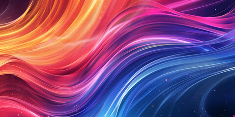 illustration of abstract rainbow waves background. Created with Generative AI