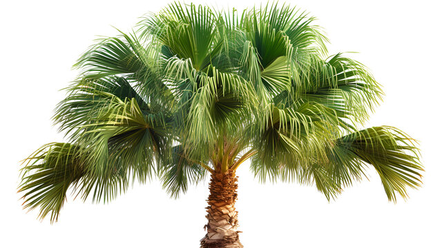 one palm tree  on white background. generative ai