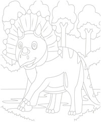 Unique Dinosaur coloring page for kids and adults . Dinosaur coloring book page for children 