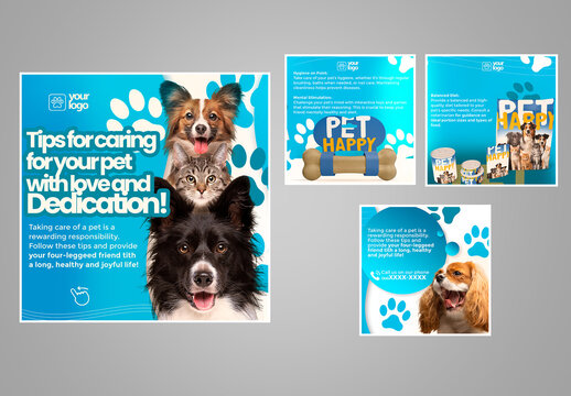 Post Pet Shop Social Media Carousel Template 
