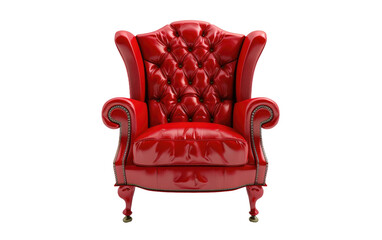 Chic Crimson Seat isolated on transparent Background