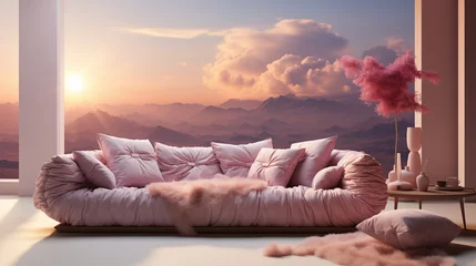 Poster A bed among pink clouds © ksu_ok