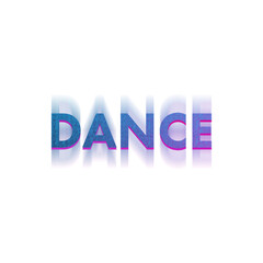 An abstract transparent cut out text type of the word dance graphic design element.