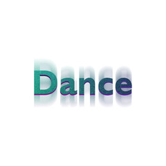 An abstract transparent cut out text type of the word dance graphic design element.