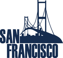  Golden gate bridge, San Francisco City silhouette icon 