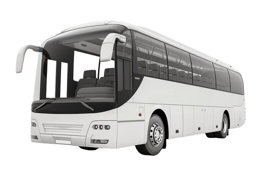 Modern white coach bus isolated