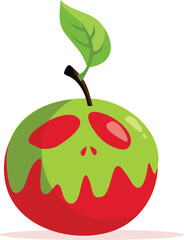 
Poisoned Apple Covered in Toxic Substance Vector Cartoon Illustration
Bad fruit with dark magic curse glazed in poison
