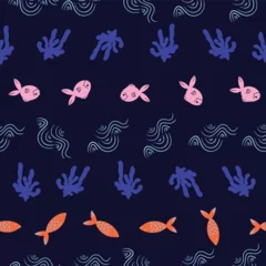 Printed roller blinds Sea life Sea life underwater pattern background design