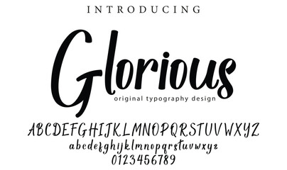 Glorious Font Stylish brush painted an uppercase vector letters, alphabet, typeface