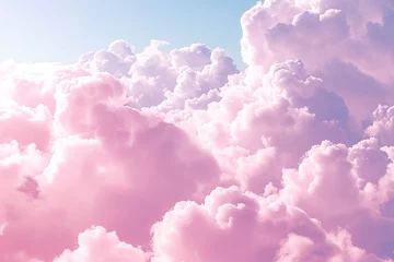 Tuinposter Pink clouds in a blue sky © STOCKAI