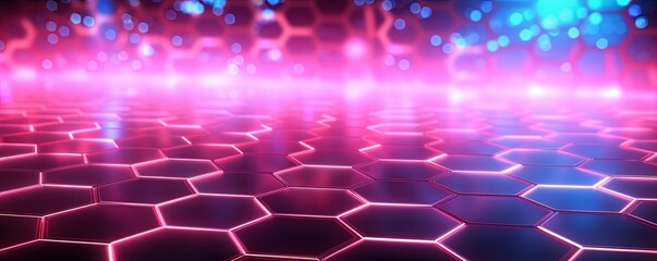 abstract futuristic background with pink blue glowing neon moving high speed wave lines honeycomb and bokeh lights. Data transfer concept Fantastic wallpaper