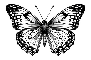 Fototapeta na wymiar line art painting butterfly