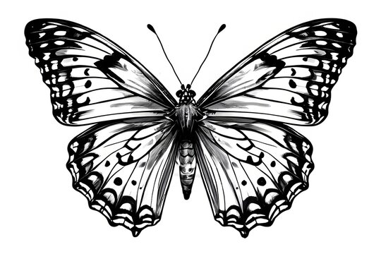 line art painting butterfly