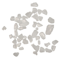 White salt crystals on an isolated background - obrazy, fototapety, plakaty