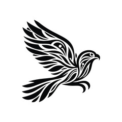 Vector Tattoo Illustration Simple Silhouette Falcon Symbol Logo Icon